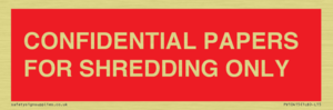 CONFIDENTIAL PAPERS FOR SHREDDING ONLY